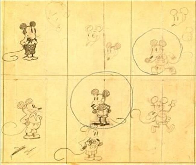 ウォルト・ディズニーが初期の描いたミッキー・マウス