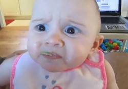 【面白動画】生まれて初めてアボカドを食べた赤ちゃんの顔が笑える！