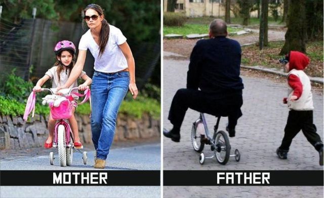 【面白画像】母親と父親の子育て方法の違い